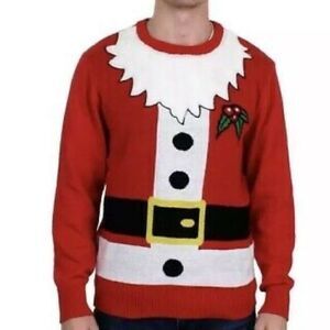 ✨Well Worn Santa with mistletoe ugly sweater